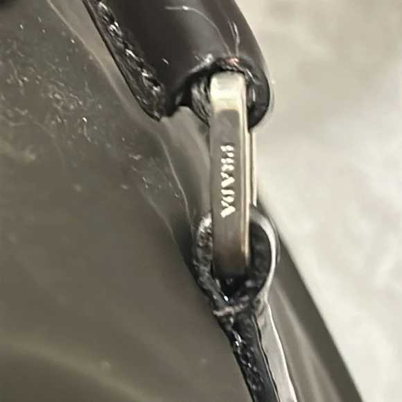 Prada Large green nylon and brown leather commuter bowling bag & lock & keys - Picture 14 of 17